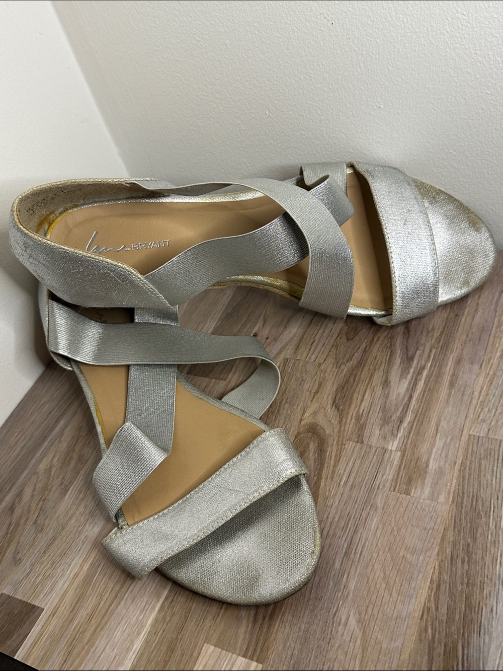 Silver Strappy Flat Sandals